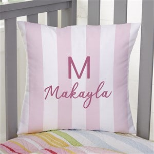 Delicate Stripes Personalized Girl 14 Velvet Throw Pillow - 32271-SV
