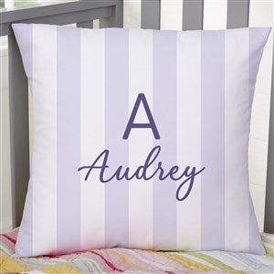 Delicate Stripes Personalized Girl 18 Throw Pillow - 32271-L