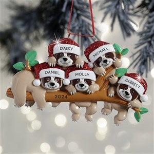 Sloth Family Personalized Ornament - 5 Name - 32291-5
