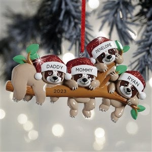 Sloth Family Personalized Ornament - 4 Name - 32291-4