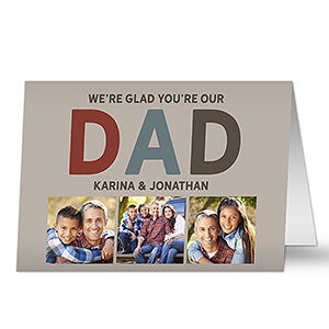 Glad Youre Our Dad Personalized Greeting Card - Signature - 32344