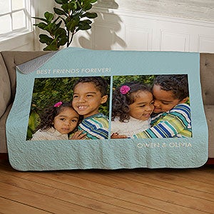 Picture Perfect Personalized 50x60 Quilted Photo Blanket - 2 Photo - 32356-2