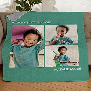 Picture Perfect Personalized 50x60 Quilted Photo Blanket - 3 Photo - 32356-3