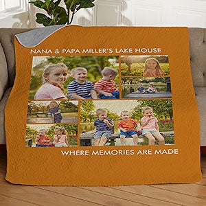 Picture Perfect Personalized 50x60 Quilted Photo Blanket - 6 Photo - 32356-6