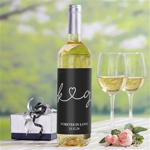 Drawn Together By Love Personalized Wine Bottle Label - 32370-T