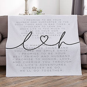 Drawn Together By Love Personalized Wedding Vows 50x60 Sweatshirt Blanket - 32372-SW