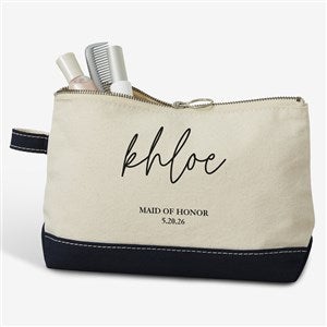 Drawn Together By Love Personalized Navy Makeup Bag - 32373-N