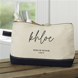 Drawn Together By Love Personalized Navy Makeup Bag - 32373-N