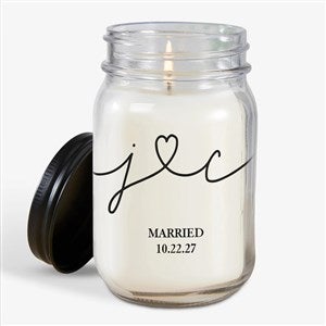 Drawn Together By Love Engagement Personalized Farmhouse Candle Jar