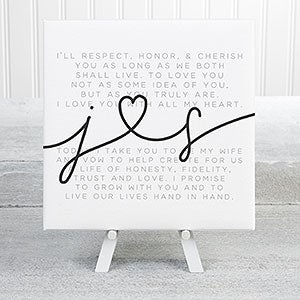 Drawn Together Personalized Wedding Vows Mini Canvas Print - 32382-5x5