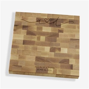 Drawn Together By Love Personalized 12x12 Butcher Block Cutting Board - 32383-12