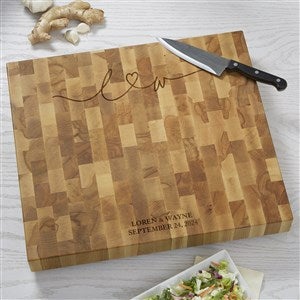 Drawn Together By Love Personalized 16x18 Butcher Block Cutting Board - 32383