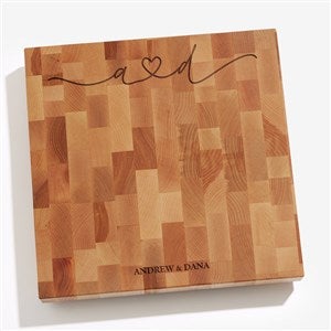 Drawn Together By Love Personalized 12x12 Butcher Block Cutting Board - 32383-12
