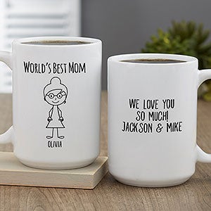 Stick Characters For Her Personalized Coffee Mug 15oz White - 32387-L