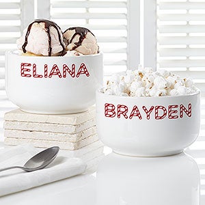 Candy Cane Lane Personalized 14 oz. Snack Bowl - 32396