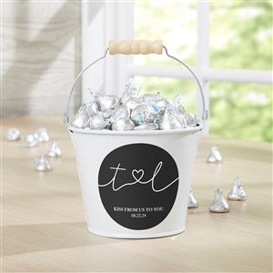 Drawn Together By Love Personalized Mini Metal Bucket White - 32398-W
