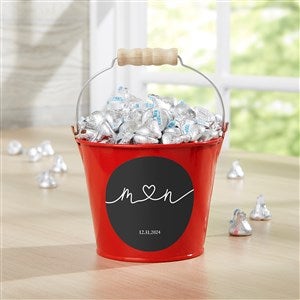 Drawn Together By Love Personalized Mini Metal Bucket Red - 32398-R