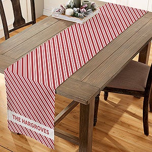 Candy Cane Lane Personalized Christmas Table Runner - 16x120 - 32406-L