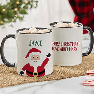 Santa Character Personalized Christmas Mug 11oz Black - 32407-B