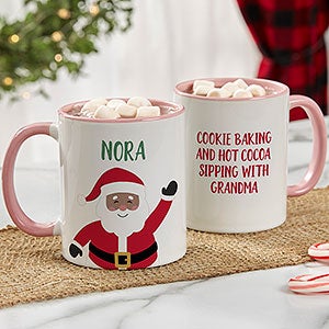 Santa Character Personalized Christmas Mug 11oz Pink - 32407-P