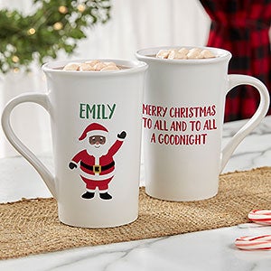 Santa Character Personalized Christmas Mug 16 oz.- White - 32407-U