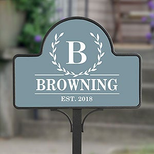 Laurel Wreath Personalized Magnetic Garden Sign - 32426