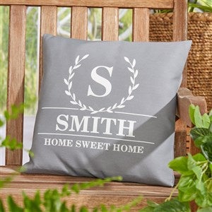 Laurel Wreath Personalized Outdoor Throw Pillow - 20x20 - 32429-L