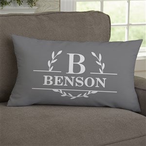 Laurel Wreath Personalized Lumbar Throw Pillow - 32430-LB