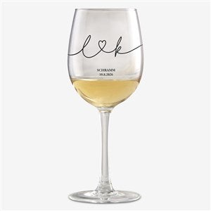 Drawn Together By Love Personalized 12oz White Wine Glass - 32434-W