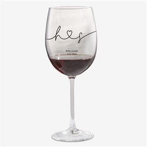Drawn Together By Love Personalized 19oz Red Wine Glass - 32434-R