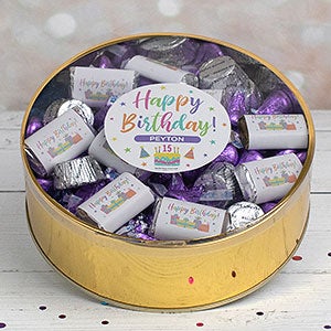 Pastel Birthday Celebration Personalized Extra Large Hersheys & Reeses Mix Tin - 32442D-XL