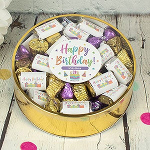 Pastel Birthday Celebration Personalized Extra Large Hersheys  Reeses Mix Tin - 32442D-XL