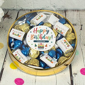Bold Birthday Celebration Personalized Large Hersheys & Reeses Mix Tin - 32448D-L