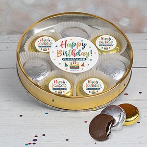 Bold Birthday Large Tin with 8 Chocolate Covered Oreo Cookies- Gold - 32449D-LG
