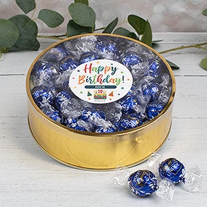 Bold Birthday Personalized Extra Large Lindt Gift Tin-Dark Chocolate - 32450D-XLD