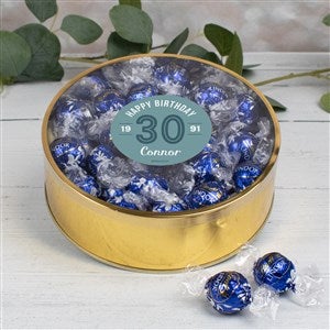 Modern Birthday For Him Personalized Extra Large Lindt Gift Tin - Dark Chocolate - 32456D-XLD