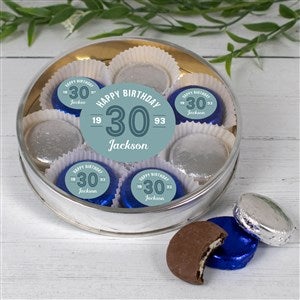 Modern Birthday For Him Large Tin with 8 Chocolate Covered Oreo Cookies - Silver - 32457D-LS