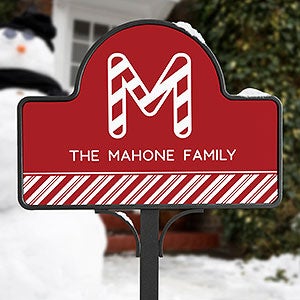 Candy Cane Lane Personalized Magnetic Garden Sign - 32473
