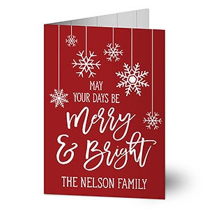 Red & White Christmas Personalized Christmas Card- Signature - 32489