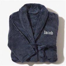Classic Comfort Personalized Kids Slate Blue Fleece Robe - 32502-N