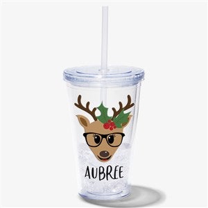 Build Your Own Reindeer Personalized 17 oz. Acrylic Insulated Tumbler for Girls - 32504-G