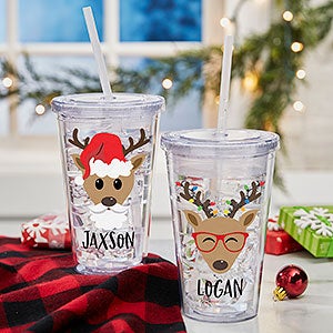 Build Your Own Reindeer Personalized 17 oz. Acrylic Insulated Tumbler for Boys - 32504-B