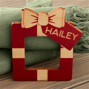 Personalized Wooden Christmas Napkin Rings - Red - 32505-R