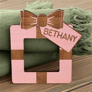 Personalized Wooden Christmas Napkin Rings - Pink Stain - 32505-P
