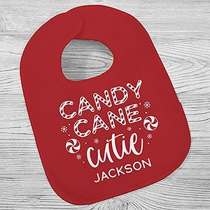 Candy Cane Lane Personalized Christmas Baby Bib - 32514-B