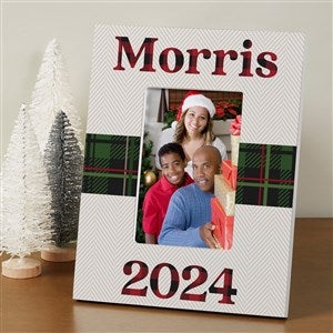 Plaid & Print Christmas Year Personalized Tabletop Picture Frame Vertical - 32521-V