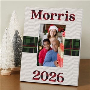 Plaid  Print Christmas Year Personalized Tabletop Picture Frame Vertical - 32521-V