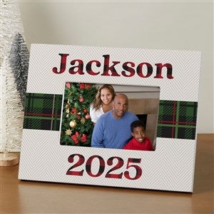 Plaid  Print Christmas Year Personalized Tabletop Picture Frame Horizontal - 32521-H