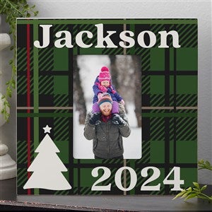 Plaid & Print Christmas Year Personalized Box Picture Frame Vertical - 32521-BV