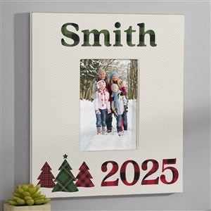 Plaid  Print Christmas Year Personalized Wall Picture Frame Vertical - 32521-WV